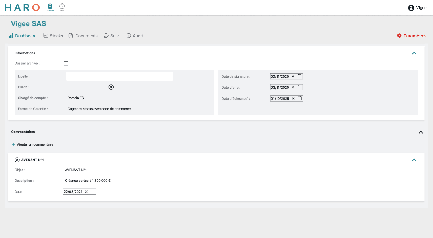 Haro Gage : aperçu 2 de l'application