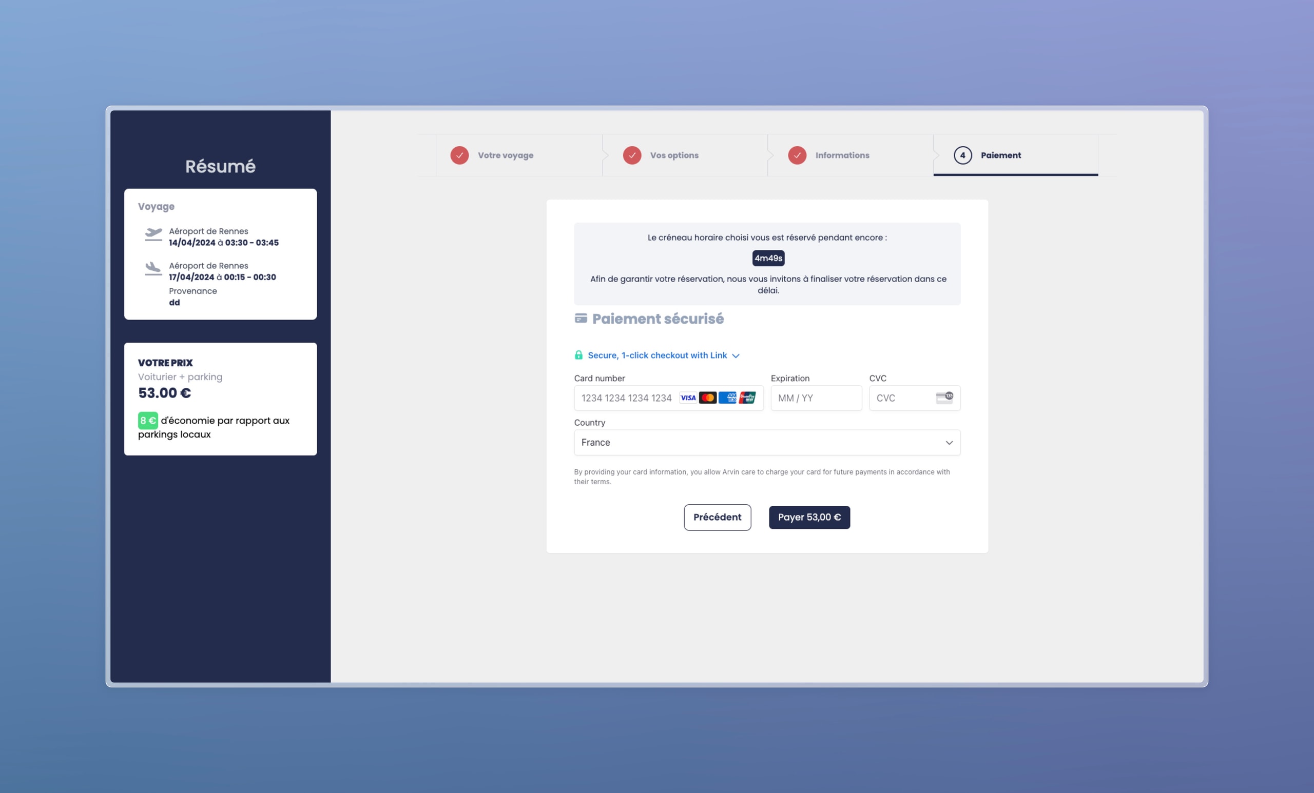 Arvin Care : aperçu 4 de l'application
